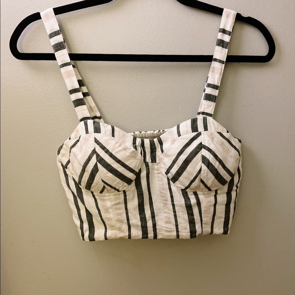 American Eagle Striped Cropped Tank Top